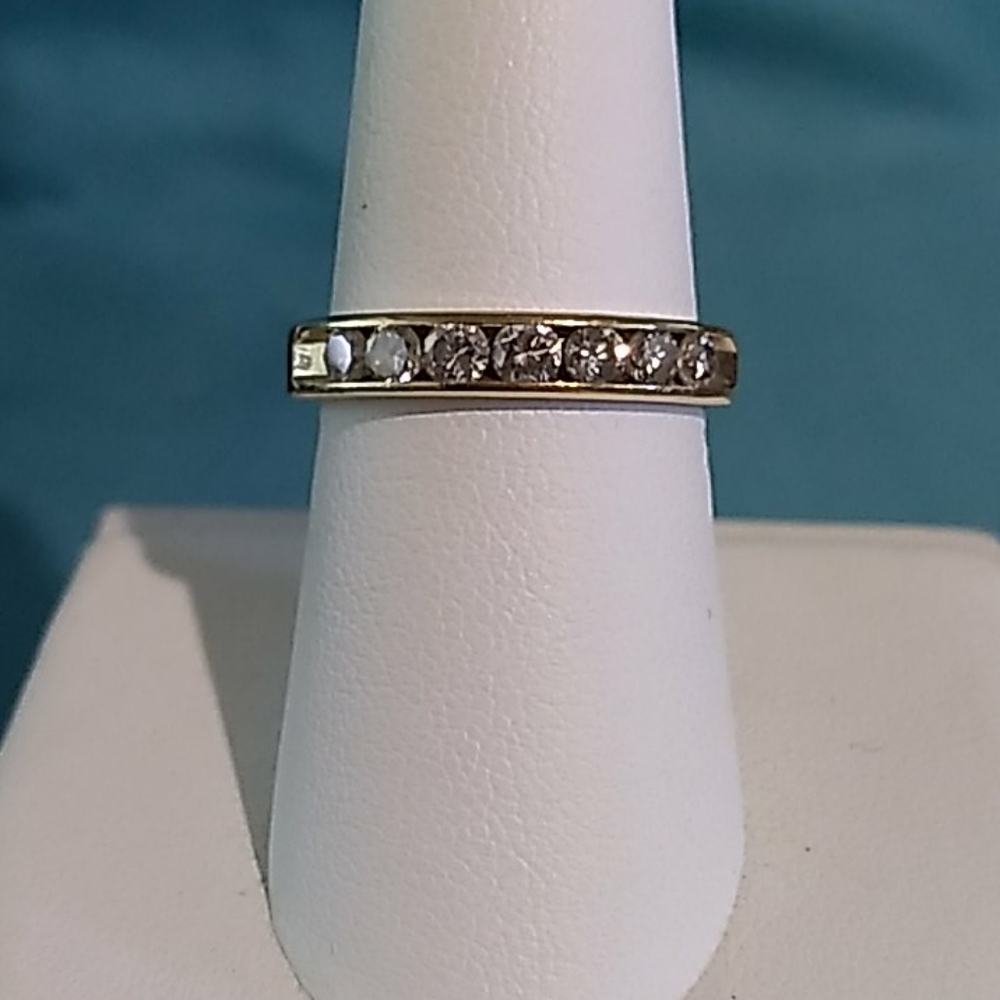 14K Yellow Gold Diamond Anniversary Band